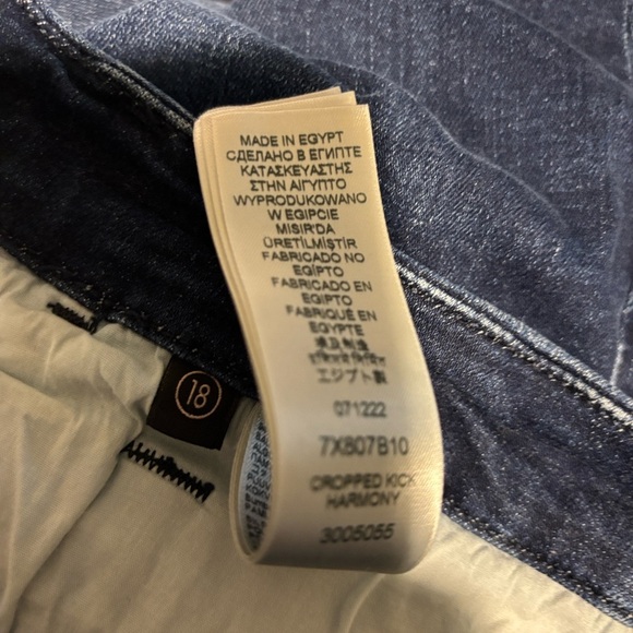 Jen 7 By 7 For All Mankind Kick Crop Dark Denim Jean Size 18 Stretch Casual Fall - Picture 6 of 9